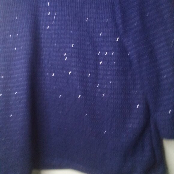 Ruby Rd Sweater M Women Pullover 3/4 Sleeve Cowl Neck Button Detail Blue - Picture 9 of 14